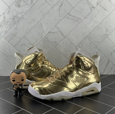Nike Air Jordan 6 Retro Pinnacle Size 9.5 854271-730 2017 Gold White OG