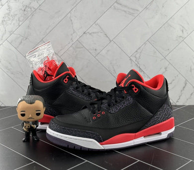 Nike Air Jordan 3 Retro Crimson 2013 Size 10 136064-005 Black Red White OG
