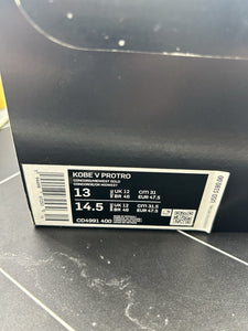 Nike Zoom Kobe 5 Protro 2020 5 Rings Size 13 CD4991-400