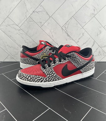 NEW Nike Supreme x Dunk Premium SB Low Red Cement Size 10.5 313160-600 2012