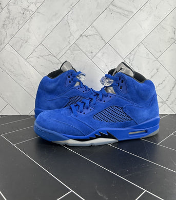 Nike Air Jordan 5 Retro Blue Suede Size 10.5 136027-401 2017