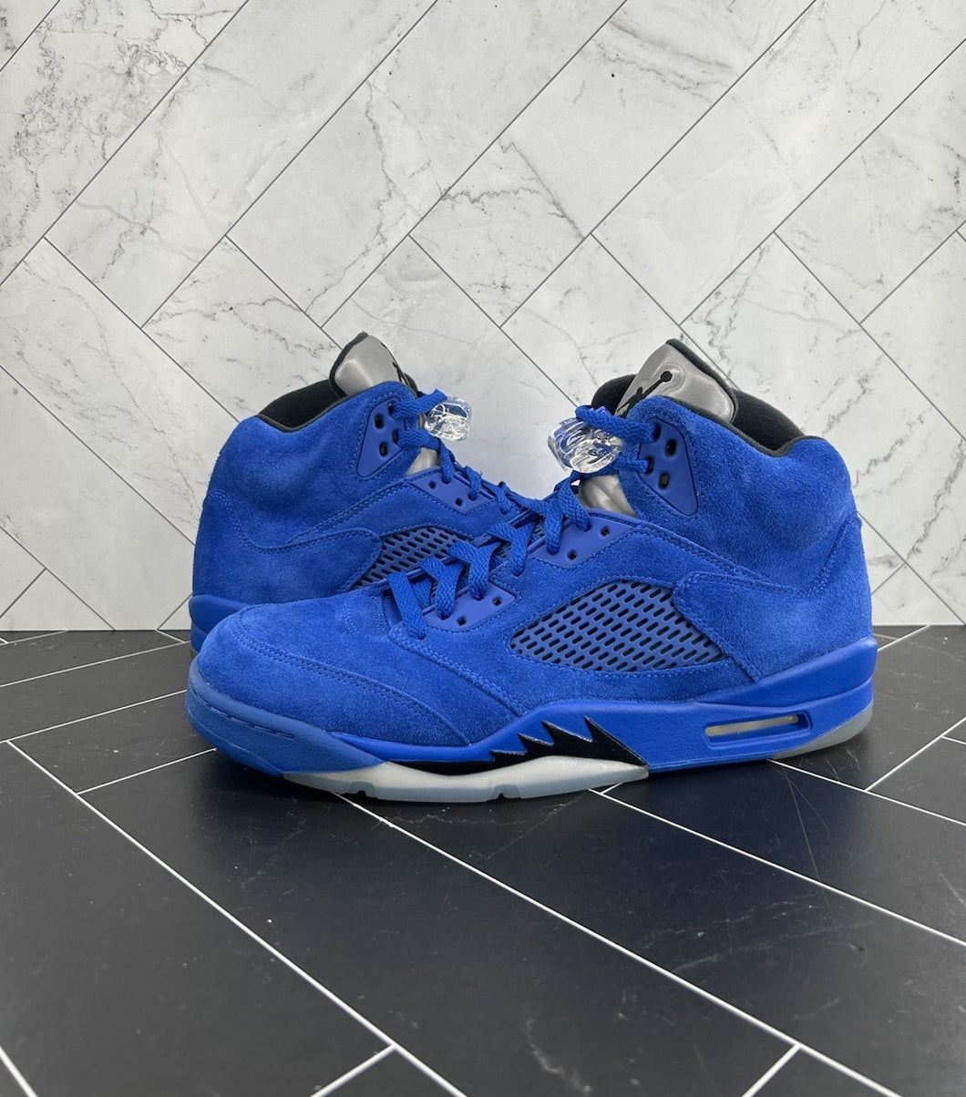 Nike Air Jordan 5 Retro Blue Suede Size 10.5 136027-401 2017