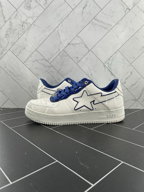 A Bathing Ape Bapesta #8 M1 White Navy Size 10