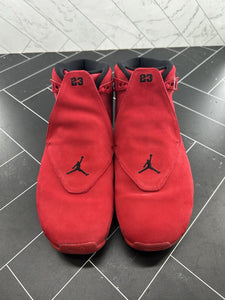 Nike Air Jordan 18 Retro Toro Size 10 AA2494-601 2018 Red Suede