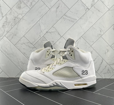 Nike Air Jordan 5 Retro 2015 White Metallic Size 12 136027-130