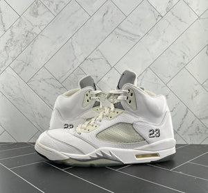 Nike Air Jordan 5 Retro 2015 White Metallic Size 12 136027-130