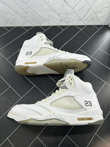Nike Air Jordan 5 Retro 2015 White Metallic Size 12 136027-130