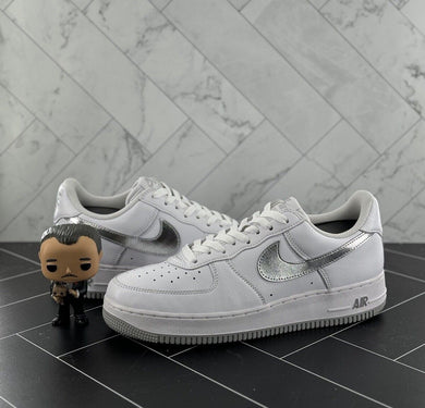 Nike Air Force 1 Low Color of the Month White Metallic Silver Size 10 DZ6755-100