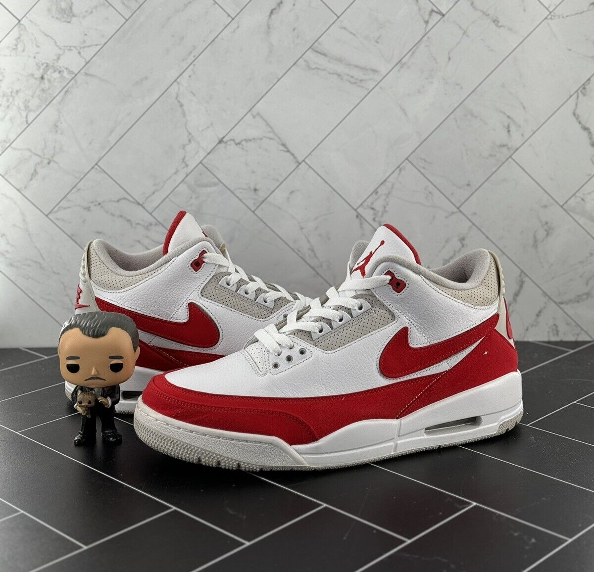 Nike Air Jordan 3 Retro Tinker Air Max 1 2019 Size 12 CJ0939-100 White Red Black