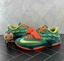Load image into Gallery viewer, Nike KD 7 Weatherman Size 12 Green Orange Silver OG Low 2015 653996-303