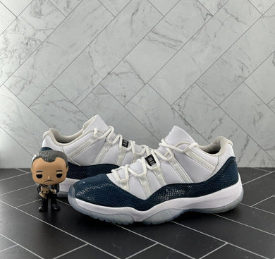 Nike Air Jordan 11 Retro Low Navy Snakeskin 2019 Size 10.5 Blue White OG