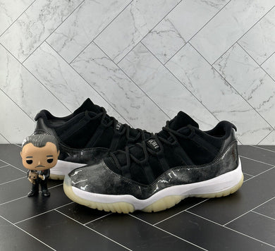 Nike Air Jordan 11 Retro Low Barons 2017 Size 11 528895-010 Black White Silver